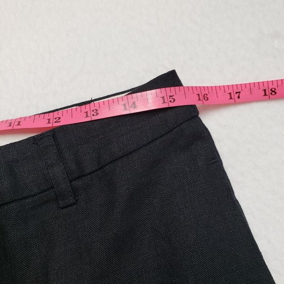 Mercer & Madison Petites Womens Linen Ankle Trouser Pant Size 12P Black Fruit - Picture 15 of 16